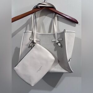 GIANNI CHIARINI Elegant White Canvas Tote Bag